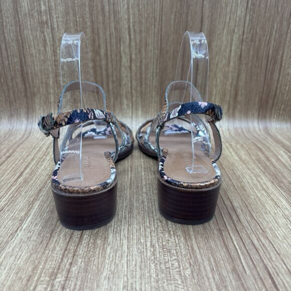 Madewell Lori Snake Embossed Leather Sandal Block Heel Women's Size 8.5 - Picture 6 of 8